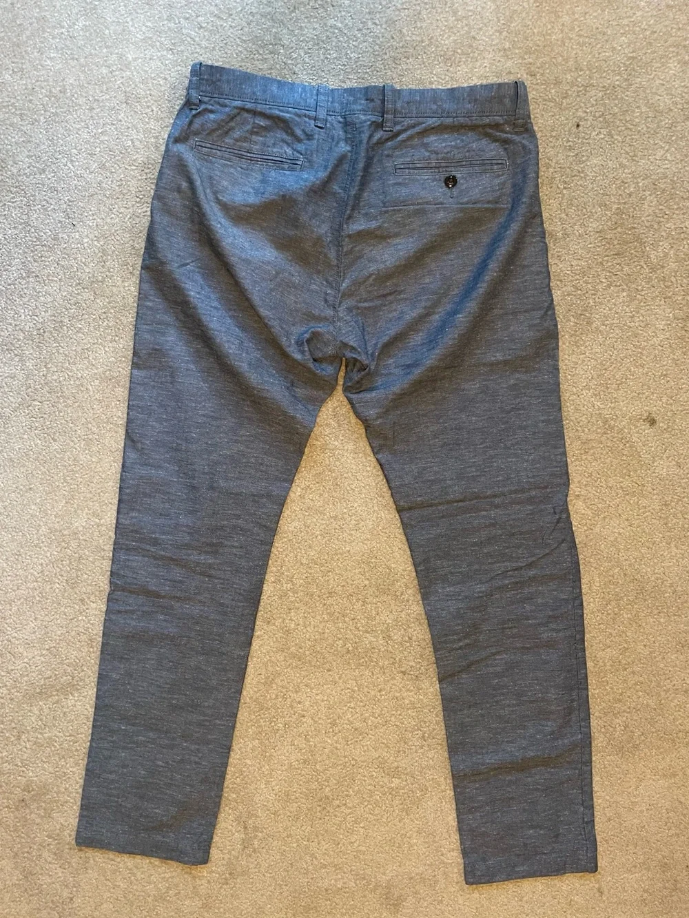 J.Crew 484 Slim-Fit Cotton-Linen Blend Chino Pants in Blue Chambray 33/32